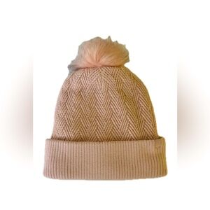 💕 Women’s Lululemon Chevron Knit Pom Beanie - Pink Mist in excellent condition